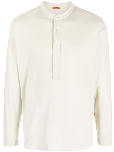 Shop Barena Venezia Button-up Cotton T-shirt In Neutrals