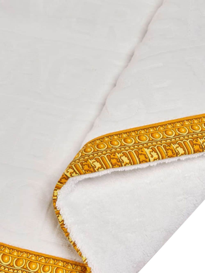 Versace Baroque-print Trim Bath Mat In White