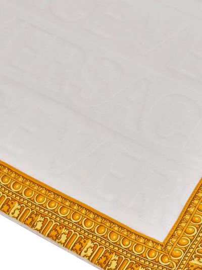 Versace Baroque-print Trim Bath Mat In White