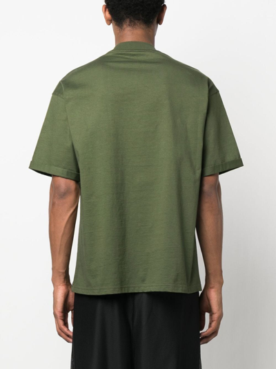 Roberto Cavalli Zebra-print Logo T-shirt In Green