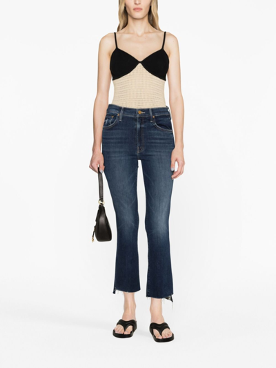 Shop Mother Mid-rise Cropped Jeans In Blue