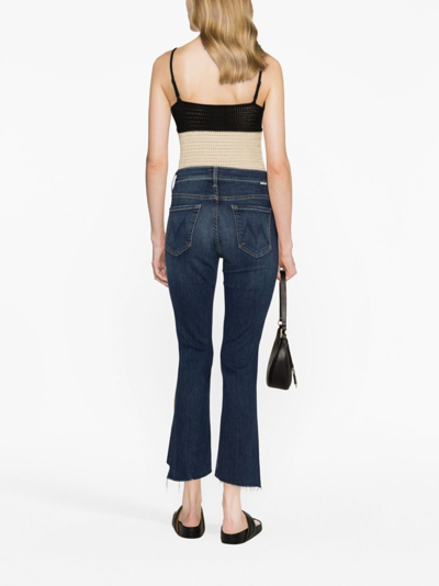 Shop Mother Mid-rise Cropped Jeans In Blue