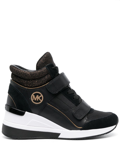 Michael kors 2024 black wedge sneakers