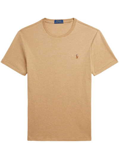 Polo Ralph Lauren Polo Pony-embroidered Cotton T-shirt In Brown
