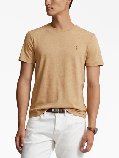 Polo Ralph Lauren Polo Pony-embroidered Cotton T-shirt In Brown