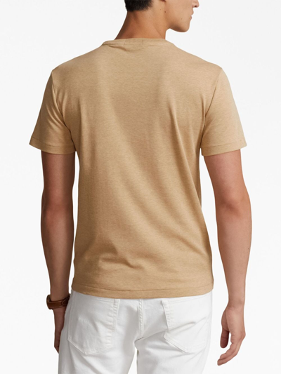 Polo Ralph Lauren Polo Pony-embroidered Cotton T-shirt In Brown