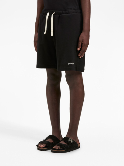 Shop Palm Angels Embroidered-logo Track Shorts In Black