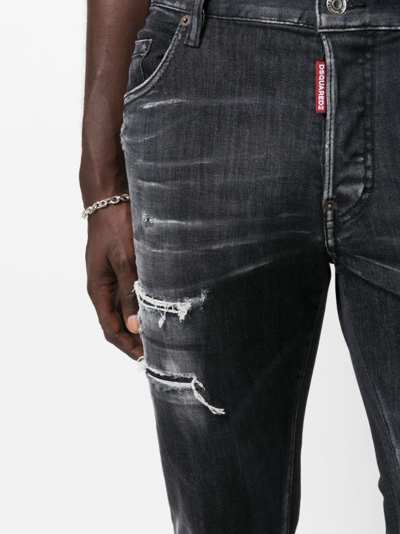 Shop Dsquared2 Ripped-detail Skinny Jeans In Black