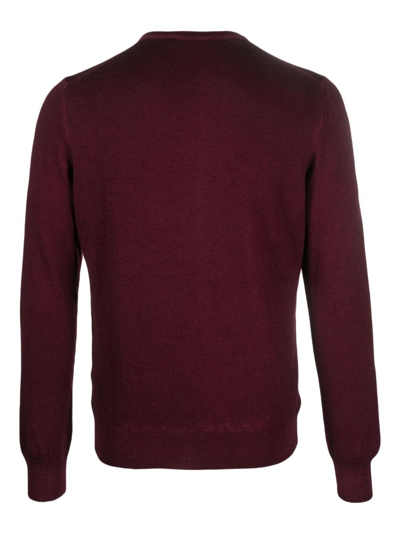 Fileria Fine-knit Crew-neck Jumper In Red
