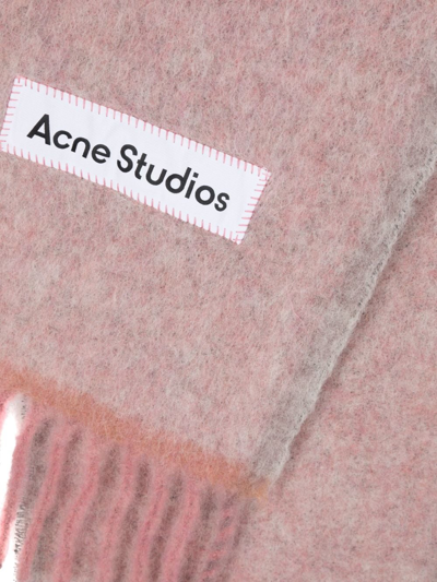 Shop Acne Studios Fringed Mohair-wool Scarf In Pink