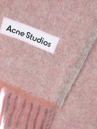 Acne Studios Brushed-effect Frayed-edge Scarf In Pink