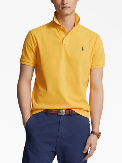 Shop Polo Ralph Lauren Polo Pony Cotton Polo Shirt In Yellow