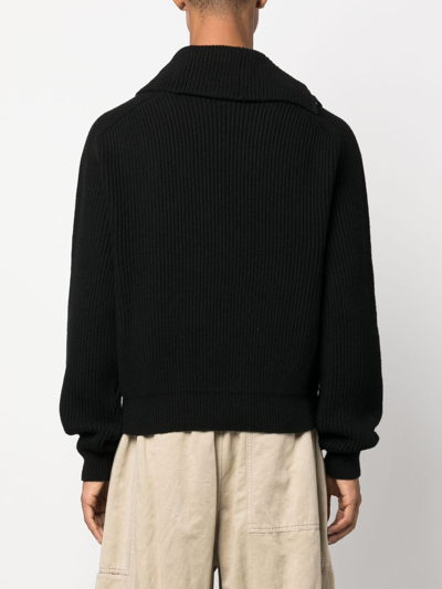 Jacquemus La Maille Vega Wool-blend Sweater In Black