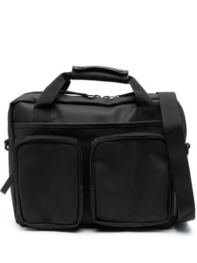 Shop Rains Texel Tech Laptop Bag In Black