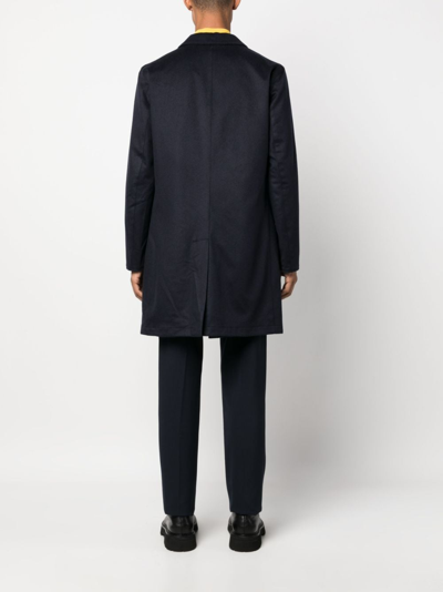 Shop Kired Single-breasted Cashmere Coat In Blue