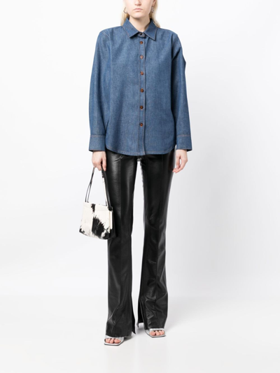 Forte Forte Spread-collar Chambray Shirt In Blue