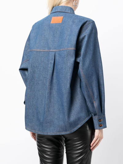 Forte Forte Spread-collar Chambray Shirt In Blue