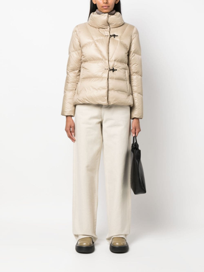 Shop Fay Funnel-neck Padded Jacket In Neutrals