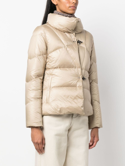 Shop Fay Funnel-neck Padded Jacket In Neutrals