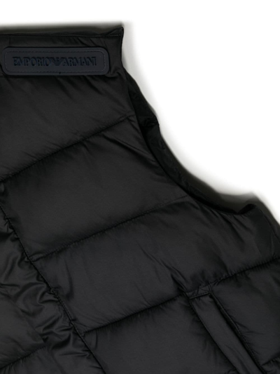 Shop Emporio Armani High-neck Padded Gilet In Black