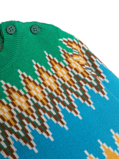 Stella Mccartney Fair Isle Intarsia-knit Jumper In Green