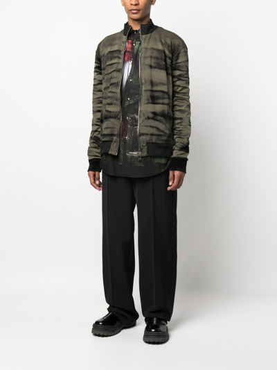 Roberto Cavalli Tiger-print Track Jacket In Green