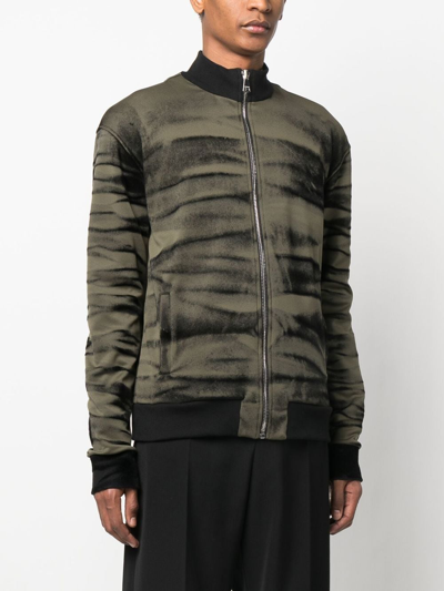 Shop Roberto Cavalli Tiger-print Track Jacket In Green