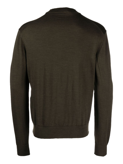 Shop Roberto Cavalli Crew-neck Long-sleeve Jumper In Green