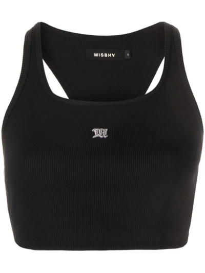 Shop Misbhv The M Logo-embroidered Top In Black