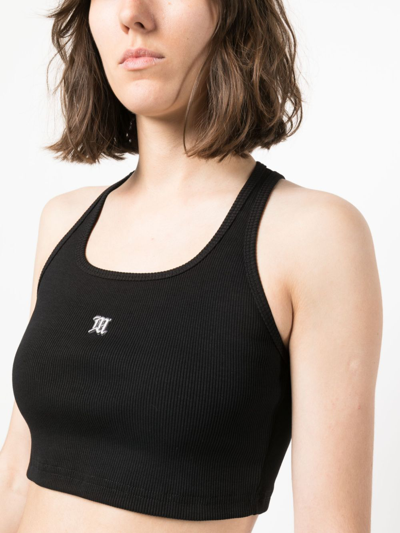 Shop Misbhv The M Logo-embroidered Top In Black