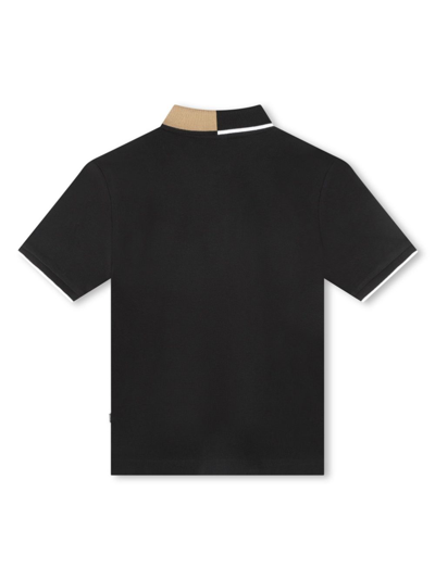 Shop Bosswear Logo-patch Cotton Polo Shirt In Black