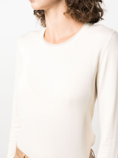 Liu •jo Metallic-threading Knitted Jumper In Neutrals