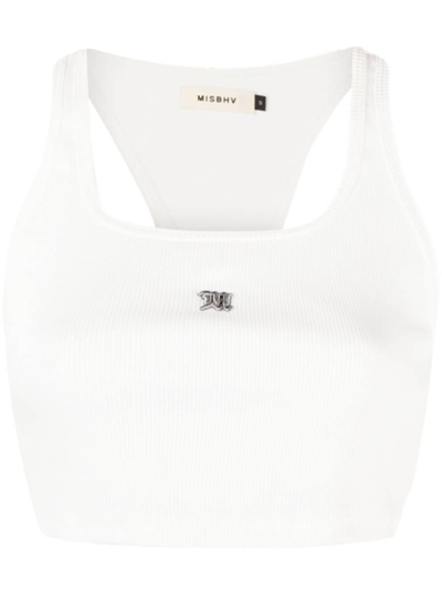 Shop Misbhv The M Logo-embroidered Top In White