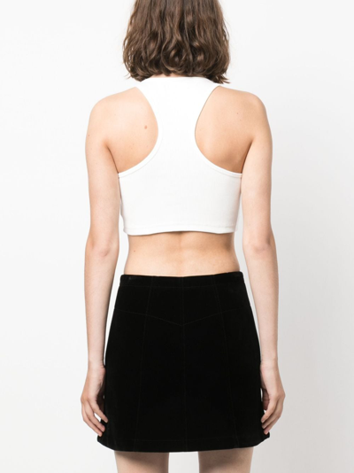 Shop Misbhv The M Logo-embroidered Top In White