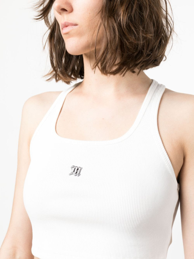 Shop Misbhv The M Logo-embroidered Top In White