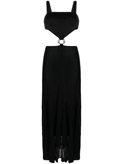 Shop Roberto Cavalli Ring-embellished Dress In Black