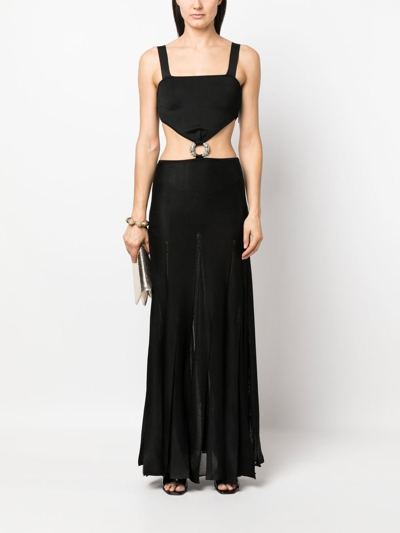 Shop Roberto Cavalli Ring-embellished Dress In Black
