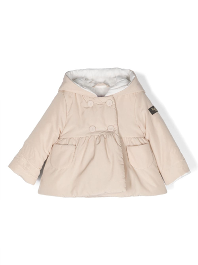 Shop Il Gufo Logo-patch Padded Hooded Jacket In Neutrals