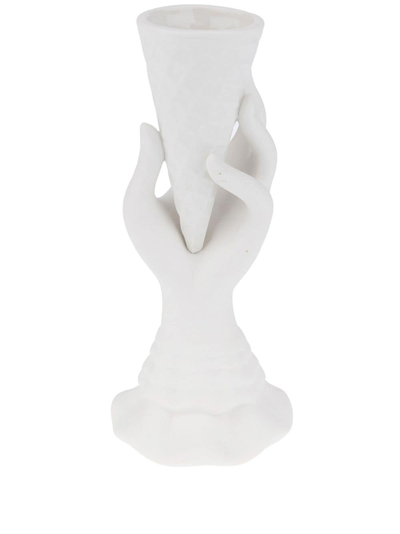 Shop Jonathan Adler I-scream Sculpted Vase In Neutrals