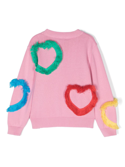 Shop Stella Mccartney Heart-motif Cotton Jumper In Pink