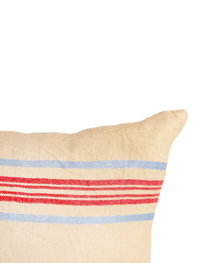 Shop The House Of Lyria Profeta Striped Linen Cushion In Neutrals