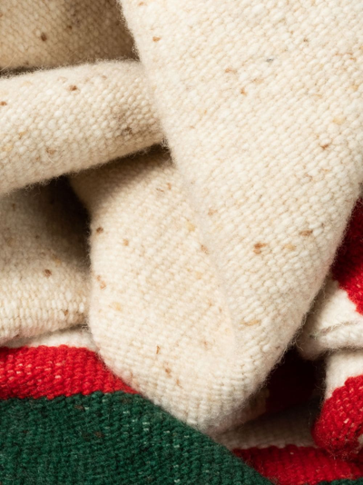 The House Of Lyria Prua Intarsia-knit Striped Blanket In Neutrals