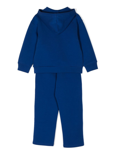 Emporio Armani Logo-print Long-sleeve Tracksuit In Blue