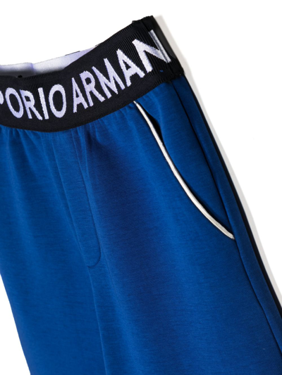 Emporio Armani Logo-print Long-sleeve Tracksuit In Blue