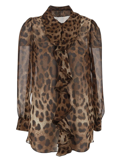 Shop Dolce & Gabbana Leopard Print Long In Multi