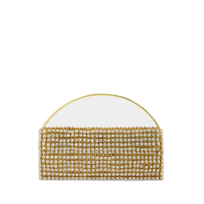 Shop Vanina Maxi Les Nuances Embellished Foldover Top Clutch Bag In Gold