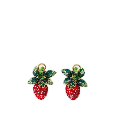 Shop Shourouk Wild Strawberry Earrings In Multi