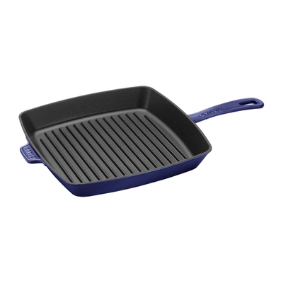 Shop Staub Cast Iron 12-inch Square Grill Pan In Blue