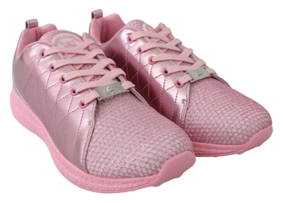 Shop Plein Sport Blush Polyester Runner Gisella Sneakers Women's Shoes In Pink