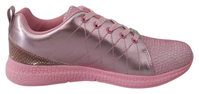 Shop Plein Sport Blush Polyester Runner Gisella Sneakers Women's Shoes In Pink